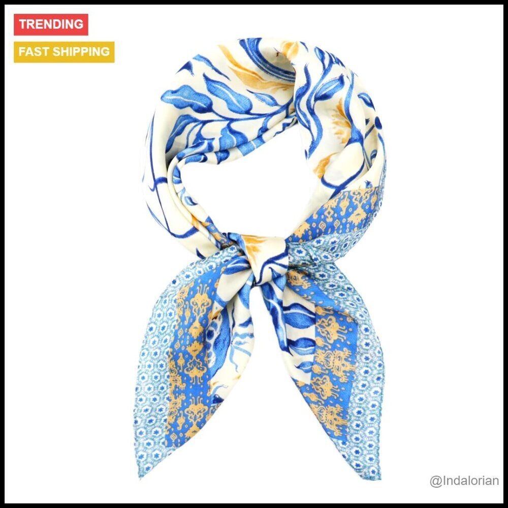 Silk Feeling Satin Scarf Elegant Y2K Boho Head Neck Accessory Versatile